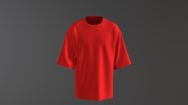 Plain Oversized Tee (Red)